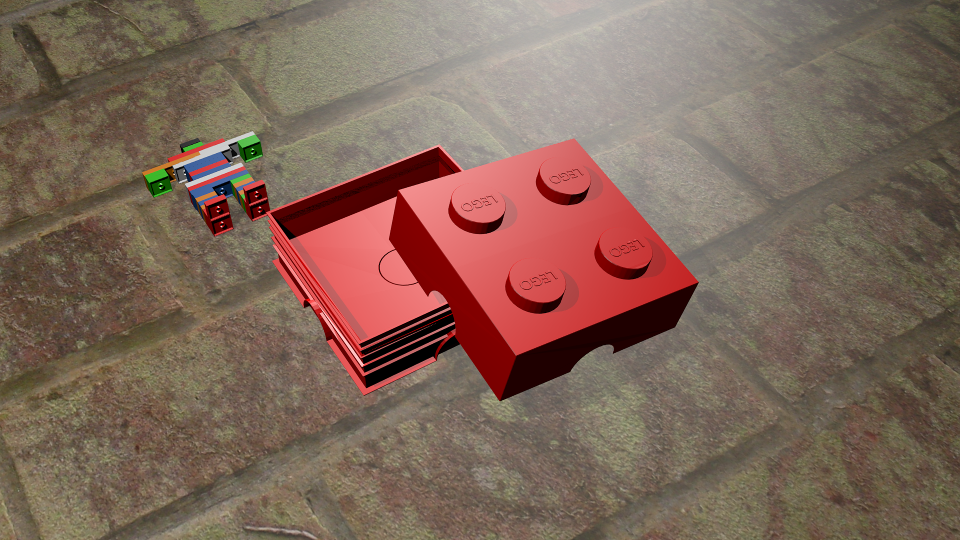 scale Lego guy in scene
