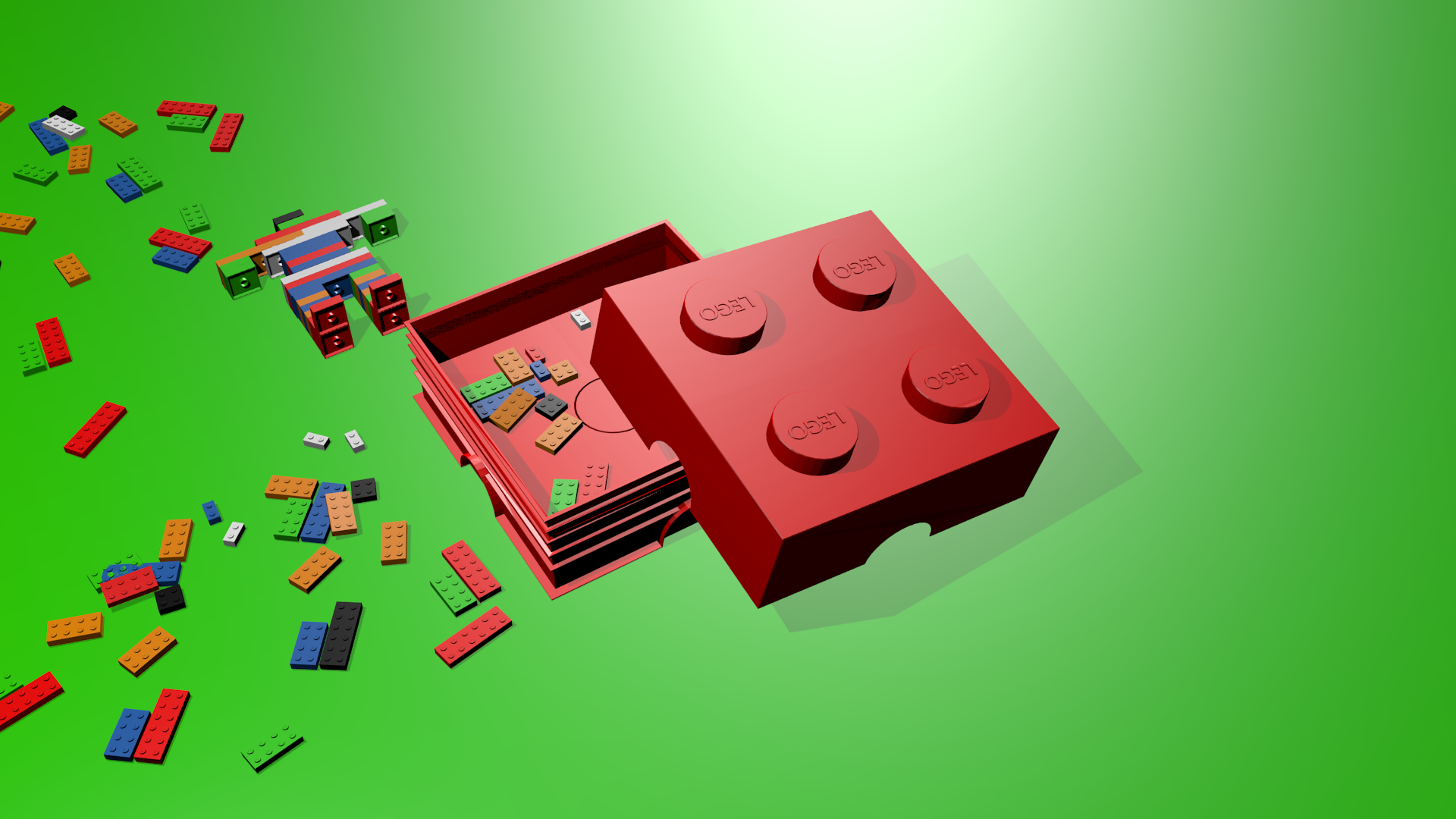 add bricks in scene