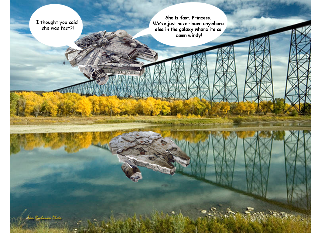 The Millennium Falcon and the High Level Bridge - When the fastest hunk of junk meets the strongest winds in the galaxy